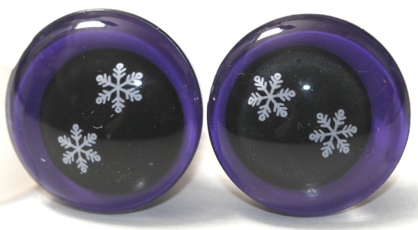 1 Paar Sicherheitsaugen trapezoid 18 mm Schneeflocken-Pupille violett