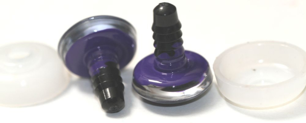 1 Paar Sicherheitsaugen trapezoid 18 mm Schneeflocken-Pupille violett