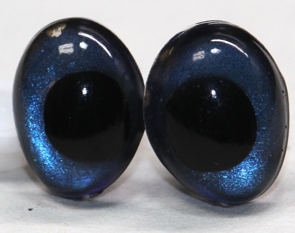 1 Paar Sicherheitsaugen tropfenförmig blauschwarz metallic 12 mm x 9,2 mm Schielaugen
