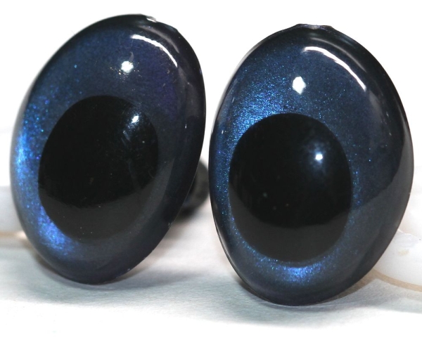 1 Paar Sicherheitsaugen tropfenförmig blauschwarz metallic 17,4 mm x 13 mm Schielaugen