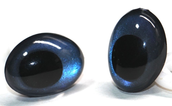 1 Paar Sicherheitsaugen tropfenförmig blauschwarz metallic 17,4 mm x 13 mm Schielaugen