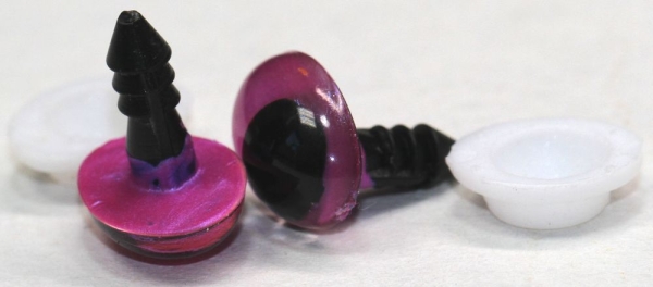 1 Paar Sicherheitsaugen tropfenförmig blauviolett metallic 12 mm x 9,2 mm Schielaugen