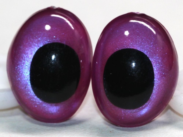 1 Paar Sicherheitsaugen tropfenförmig blauviolett metallic 17,4 mm x 13 mm Schielaugen