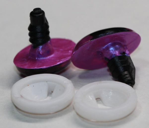 1 Paar Sicherheitsaugen tropfenförmig blauviolett metallic 17,4 mm x 13 mm Schielaugen