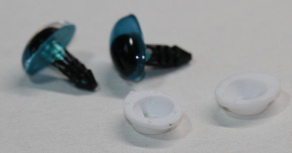 1 Paar Sicherheitsaugen tropfenförmig türkisgrün metallic 12 mm x 9,2 mm Schielaugen