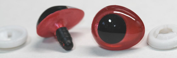 Sicherheitsaugen tropfenförmig rot metallic 17 mm x 20 mm 4