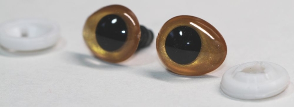 1 Paar Sicherheitsaugen tropfenförmig gold metallic 13 mm x 16 mm