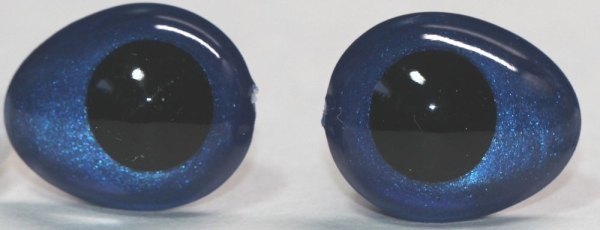 1 Paar Sicherheitsaugen tropfenförmig blau metallic 13 mm x 16 mm
