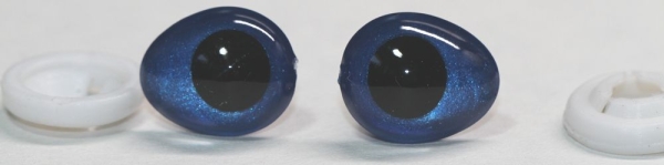 1 Paar Sicherheitsaugen tropfenförmig blau metallic 13 mm x 16 mm