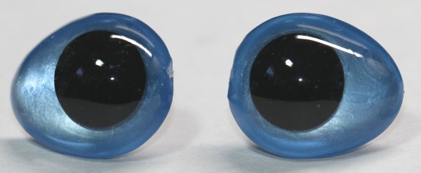 1 Paar Sicherheitsaugen tropfenförmig hellblau metallic 17 mm x 20 mm