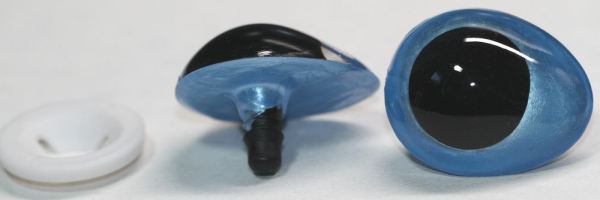 Sicherheitsaugen tropfenförmig hellblau metallic 22 mm x 26 mm 4