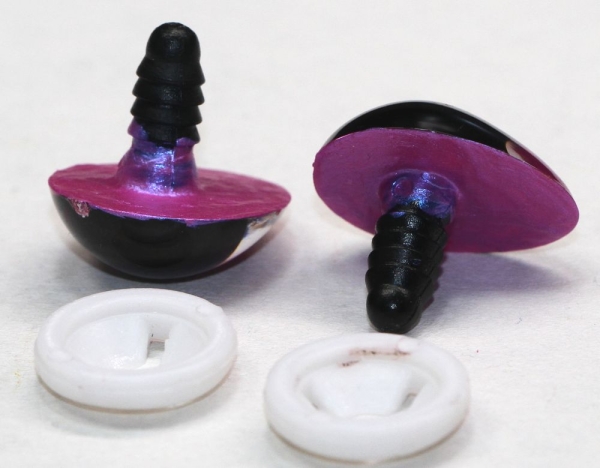 1 Paar Sicherheitsaugen tropfenförmig blauviolett metallic 17 mm x 20 mm
