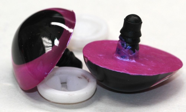 1 Paar Sicherheitsaugen tropfenförmig blauviolett metallic 22 mm x 26 mm