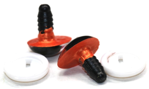 1 Paar Sicherheitsaugen tropfenförmig orangegold metallic 13 mm x 16 mm
