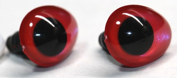 1 Paar Sicherheitsaugen tropfenförmig rotviolett metallic 13 mm x 16 mm