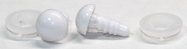 1 Paar Sicherheitsaugen 10 mm Teddyaugen weiß durchgefärbt