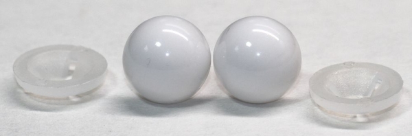 1 Paar Sicherheitsaugen 12 mm Teddyaugen weiß durchgefärbt