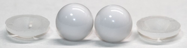 1 Paar Sicherheitsaugen 14 mm Teddyaugen weiß durchgefärbt
