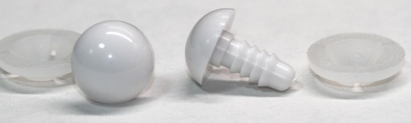 1 Paar Sicherheitsaugen 14 mm Teddyaugen weiß durchgefärbt