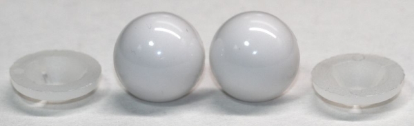 1 Paar Sicherheitsaugen 16 mm Teddyaugen weiß durchgefärbt