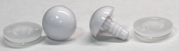 1 Paar Sicherheitsaugen 18 mm Teddyaugen weiß durchgefärbt