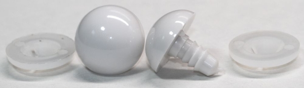 1 Paar Sicherheitsaugen 20 mm Teddyaugen weiß durchgefärbt