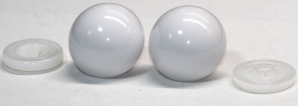 1 Paar Sicherheitsaugen 30 mm Teddyaugen weiß durchgefärbt
