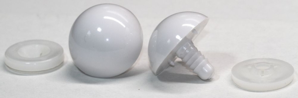 1 Paar Sicherheitsaugen 30 mm Teddyaugen weiß durchgefärbt