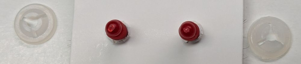 Sicherheitsaugen weiß rote Pupille schielend mit Wimpern trapezoid 14 mm 2