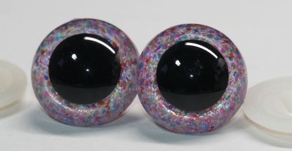 Sicherheitsaugen Unikat Glitter Karneval 30 mm