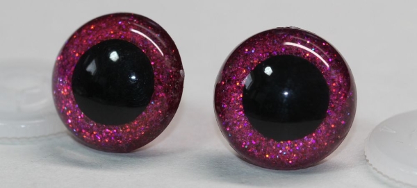 Sicherheitsaugen Unikat Glitter pink 18 mm