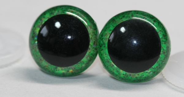 Sicherheitsaugen Unikat Glitter grün 18 mm