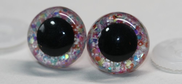 Sicherheitsaugen Unikat Glitter Karneval 16,5 mm