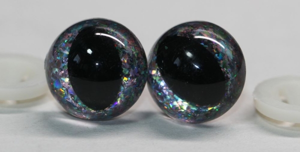 Sicherheitsaugen Katze Drache Unikat Glitter Karneval Holo 15 mm