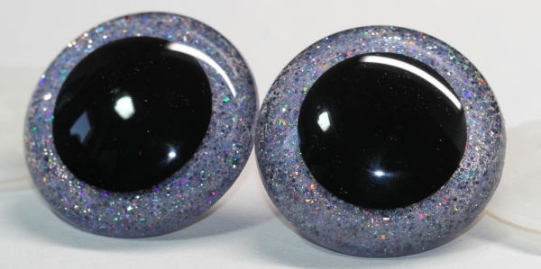 Sicherheitsaugen Unikat Glitter silber Holo 50 mm