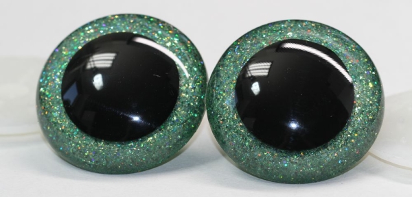 Sicherheitsaugen Unikat Glitter grün Holo 50 mm