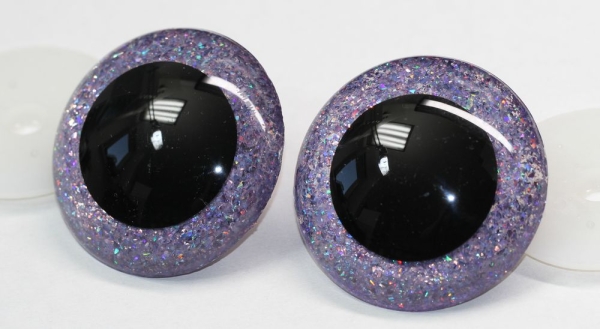 Sicherheitsaugen Unikat Glitter Holo Flieder 60 mm