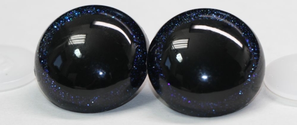 Sicherheitsaugen Unikat Nachtblau Glitter 34 mm