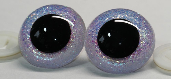 Sicherheitsaugen Unikat Glitter Holo weiß pastell 40 mm