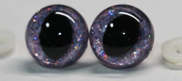 Sicherheitsaugen Katze Drache Unikat Glitter Holo flieder 18 mm