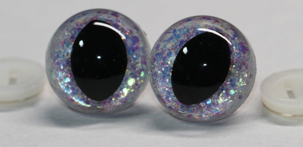Sicherheitsaugen Katze Drache Unikat Glitter Holo 18 mm