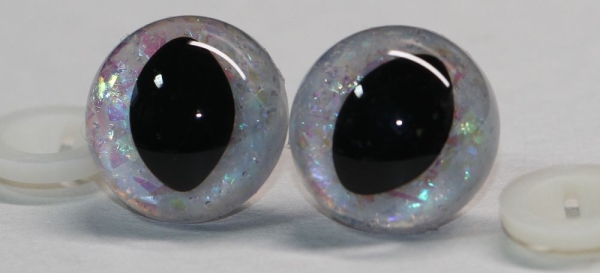 Sicherheitsaugen Katze Drache Unikat Glitter Holo 18 mm