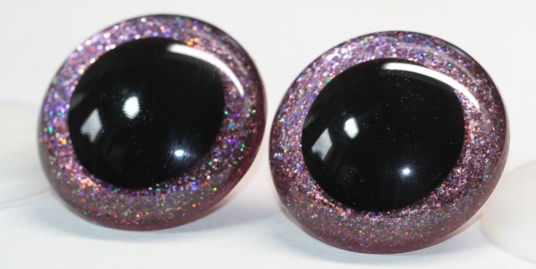 Sicherheitsaugen Unikat Glitter rosa Holo 50 mm