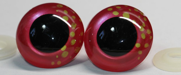 Sicherheitsaugen Unikat metallic rot gelb 40 mm