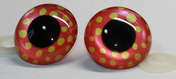 Sicherheitsaugen Unikat metallic rot gelb 45 mm