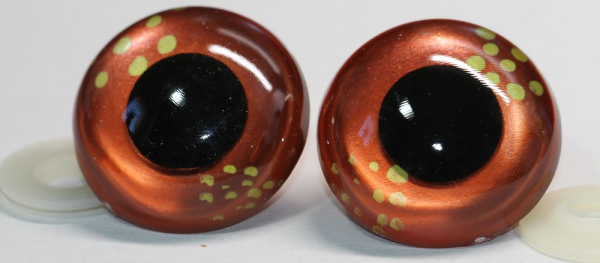 Sicherheitsaugen Unikat metallic kupfer gelb 45 mm