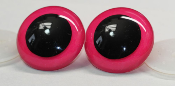 Sicherheitsaugen Unikat neon Pink nachtleuchtend Holo 50 mm