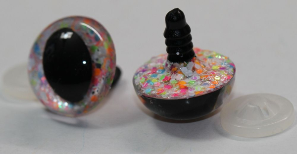 Sicherheitsaugen Katze Drache Unikat Glitter Konfetti 18 mm