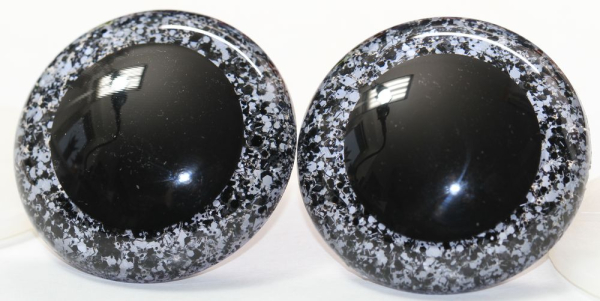 Sicherheitsaugen Unikat Glitter schwarz weiß 50 mm