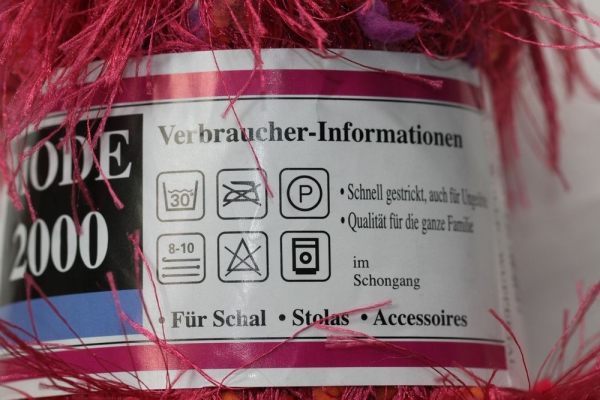 Wolle USCHI Top-Kolorit Effektgarn 100 g 57 % Polyester 43 % Polyamid Farbe pink